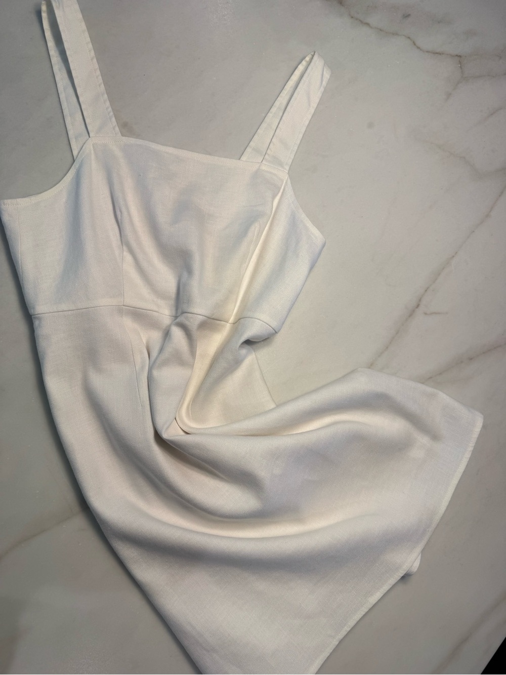 J. Crew White Sleeveless Dress with Logo Tag